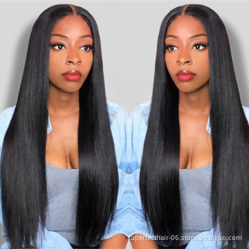 Hot Sale Straight 13*4 Lace Brazilian Hair Wig Pre Plucked With Baby Hair Transparent Lace Front Wigs For Black Women Human Hair